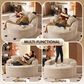 HOMLUX 59" Plush Corduroy Round Chair in Beige, , large