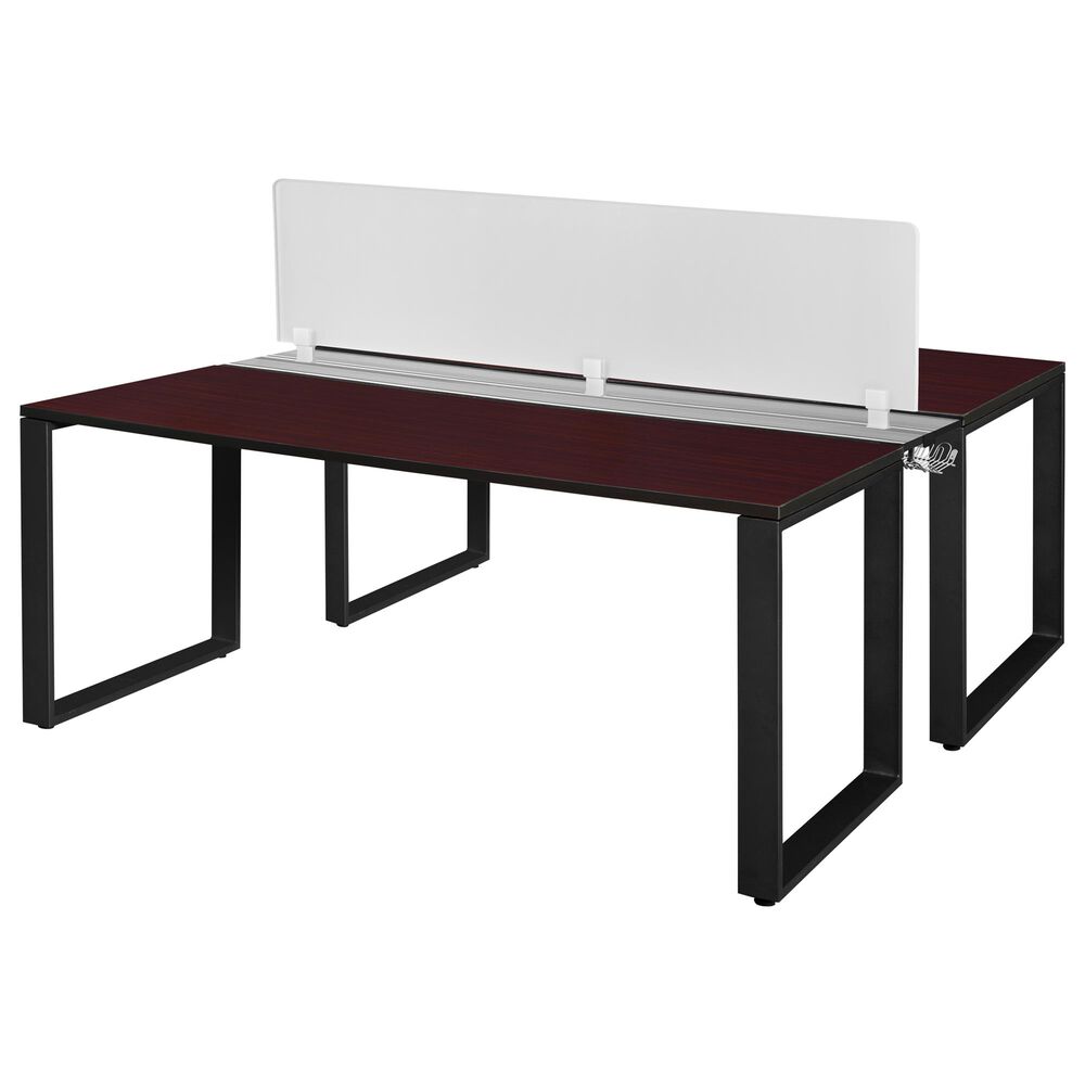 Regency Global Sourcing Structure 72" x 24" Benching System with Divider in Mahogany, , large