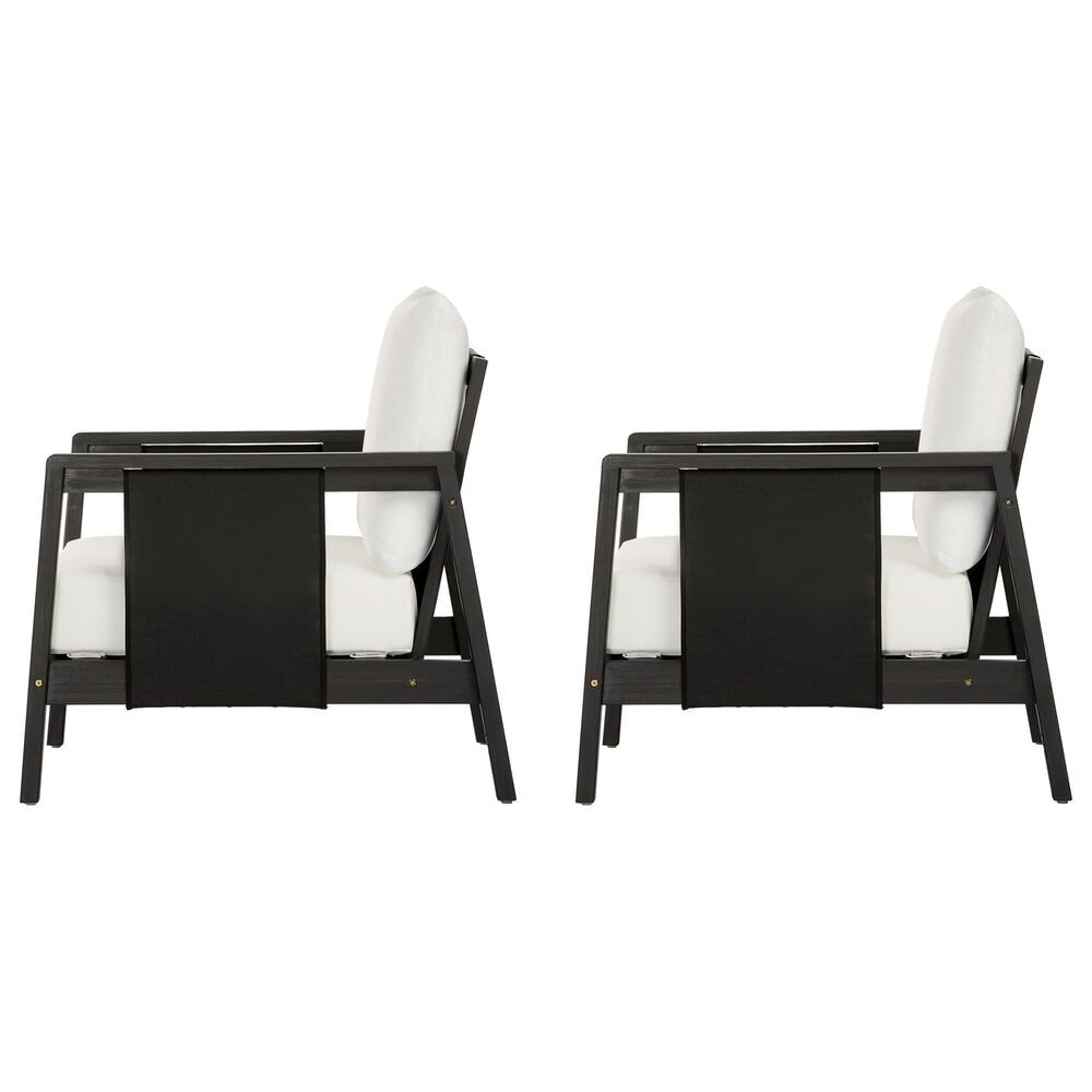 HOMLUX Outdoor Club Chair with Black Textilene Accents in White (Set of 2), , large