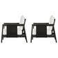 HOMLUX Outdoor Club Chair with Black Textilene Accents in White (Set of 2), , large