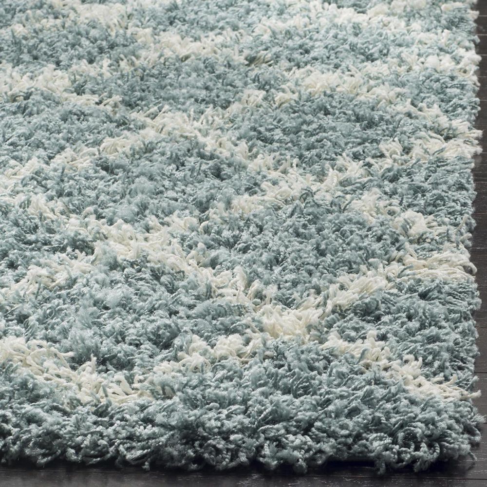 Safavieh Dallas Shag SGD258C-3 3&#39; x 5&#39; Seafoam/Ivory Area Rug, , large