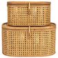 Creative Coop 2-Piece Modern Decorative Storage Box Set in Natural, , large