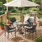 Hearth and Haven Mirage Wicker Stacking Arm Chair in Grey (Set of 4), , large