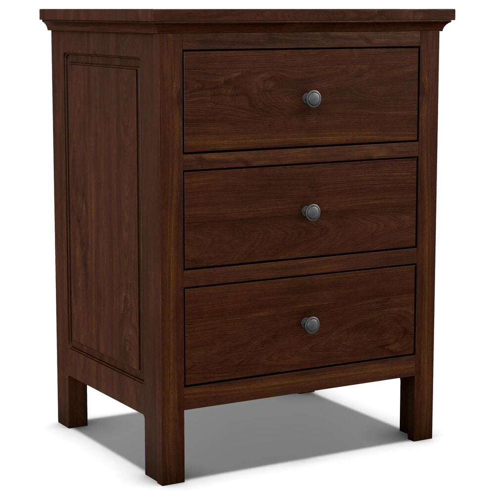 Archbold Furniture Heritage King Raised Panel Bed with Two Nightstands in Brown Mahogany, , large