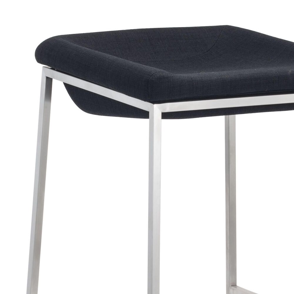 Zuo Modern Lids Barstool in Dark Gray and Silver &#40;Set of 2&#41;, , large