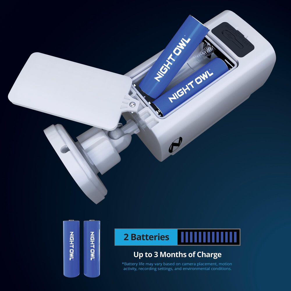 Night Owl Solar Powered Wire Free 2K Camera in White, , large