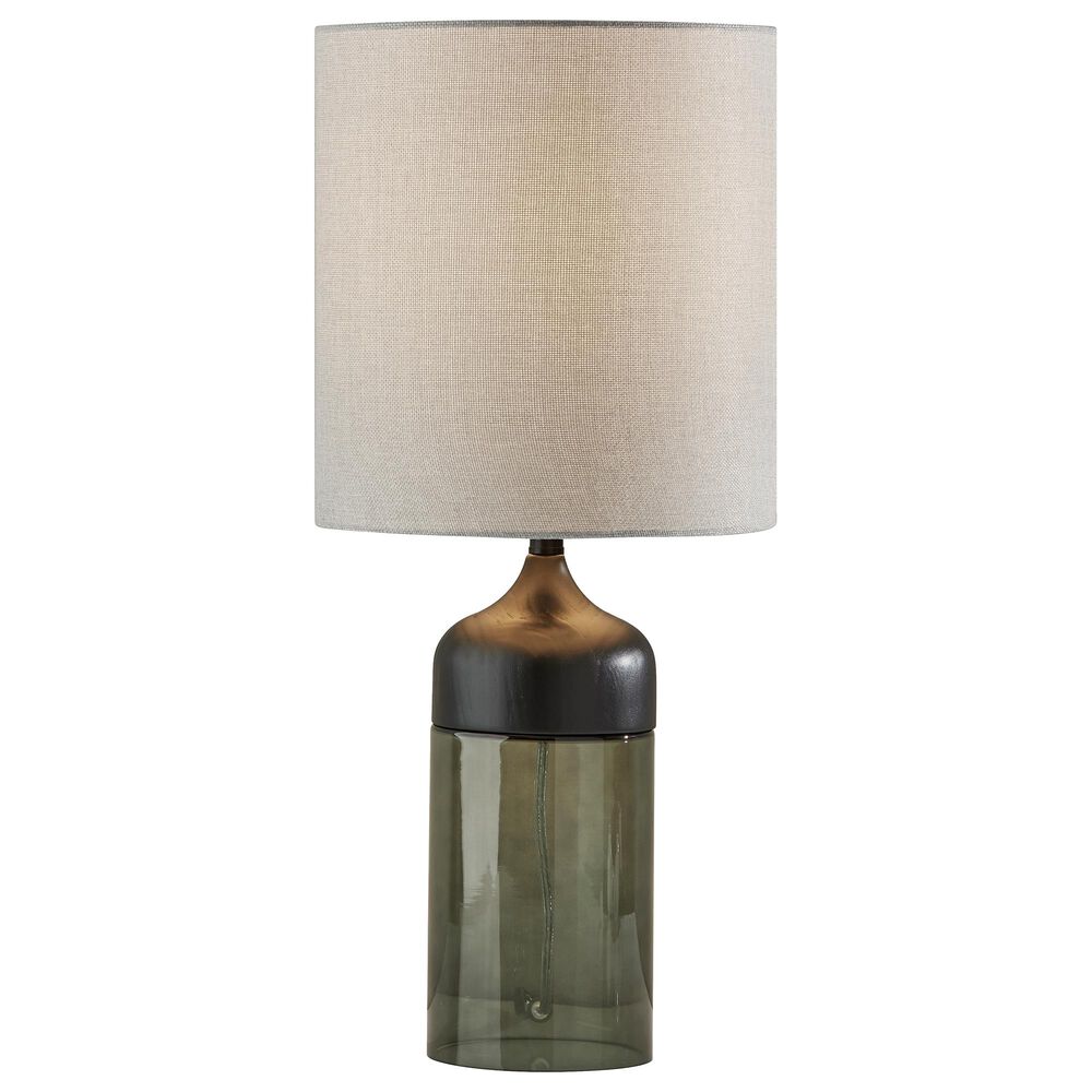 Adesso Marina Tall Table Lamp in Black and Smoked Glass, , large