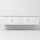 Lexora Home Geneva 84" Double Bathroom Vanity in Glossy White with 2 cm White Carrara Marble Top and Rectangular Sinks, , large