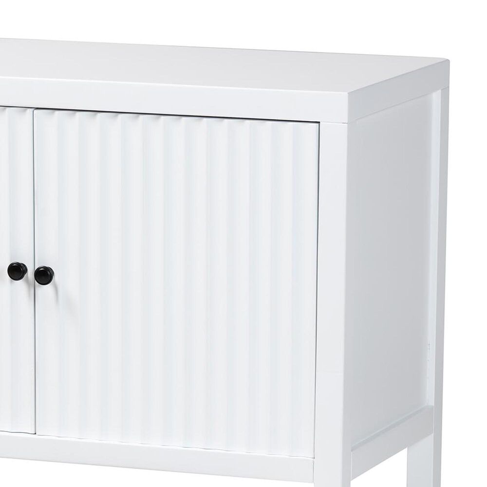 Baxton Studio Aiden 2-Door Accent Storage Cabinet in White and Brass, , large