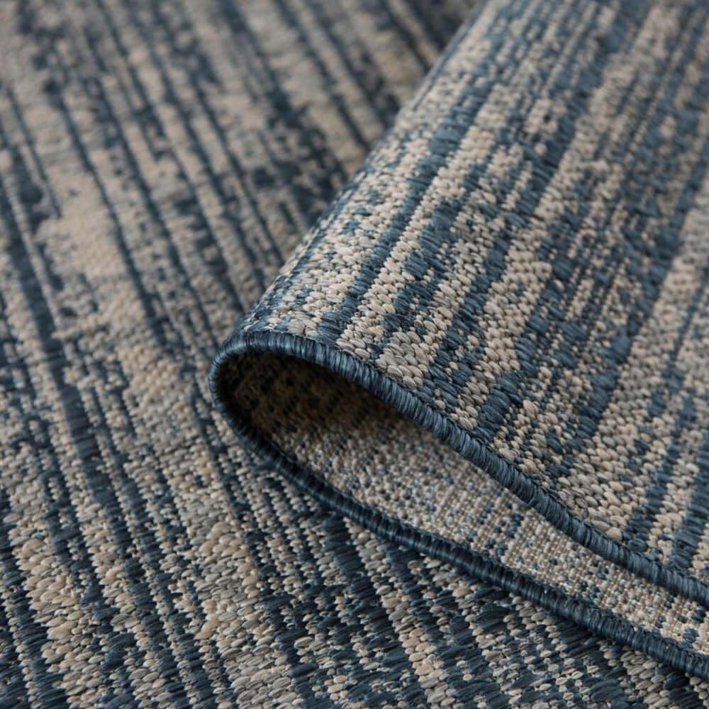 Amer Rugs Maryland Striped 4&#39; x 6&#39; Blue Area Rug, , large