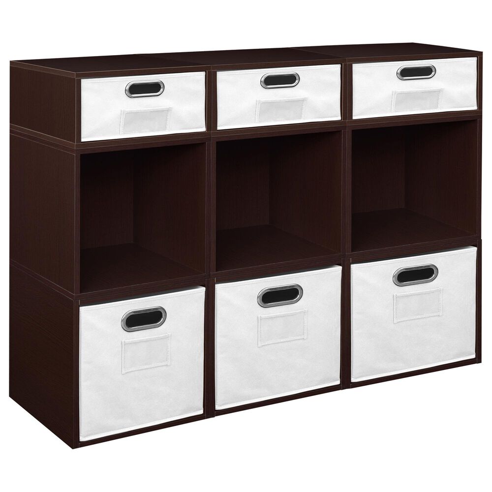 Regency Global Sourcing Niche Cubo 9-Piece Storage Set with Half Drawers in Truffle/White, , large