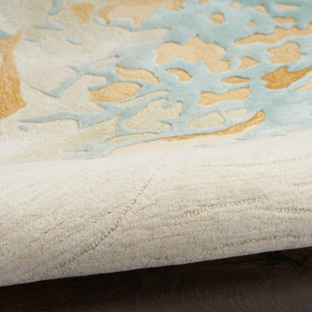 Nourison Prismatic 5&#39;6&quot; x 7&#39;5&quot; Sand and Blue Area Rug, , large