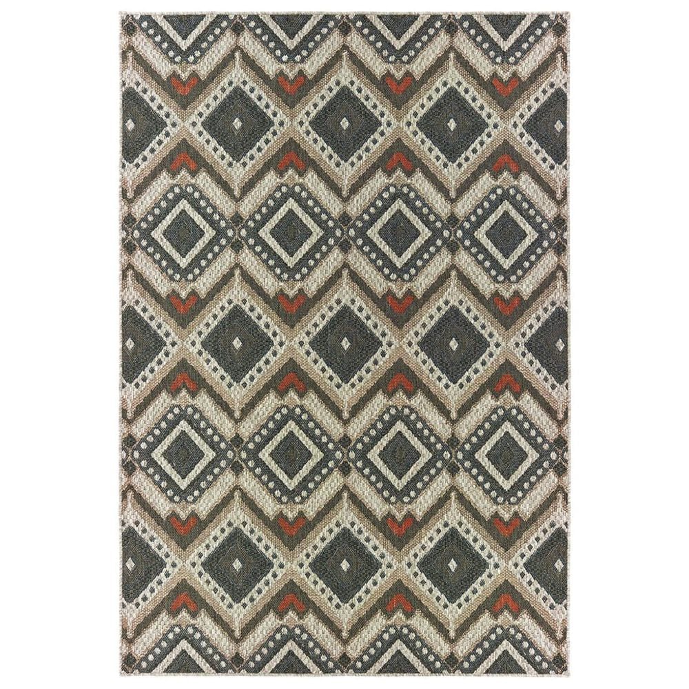 Oriental Weavers Latitude 2X 6"7" x 9"2" Grey Area Rug, , large