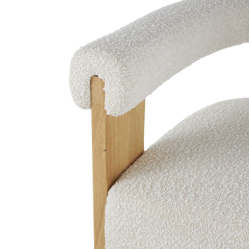 Maple and Jade Curved Back Accent Chair in Cream, , large