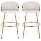 LumiSource Claire Swivel Barstool with White Faux Leather Upholstery in Gold (Set of 2), , large