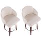 LumiSource Dahlia Swivel Counter Stool with Cream Fabric Upholstery in Walnut and Chrome (Set of 2), , large