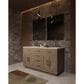 Lexora Home Abbey 60" Double Bathroom Vanity in Grey Oak with 2 cm White Quartz Top and Rectangular Sinks, , large