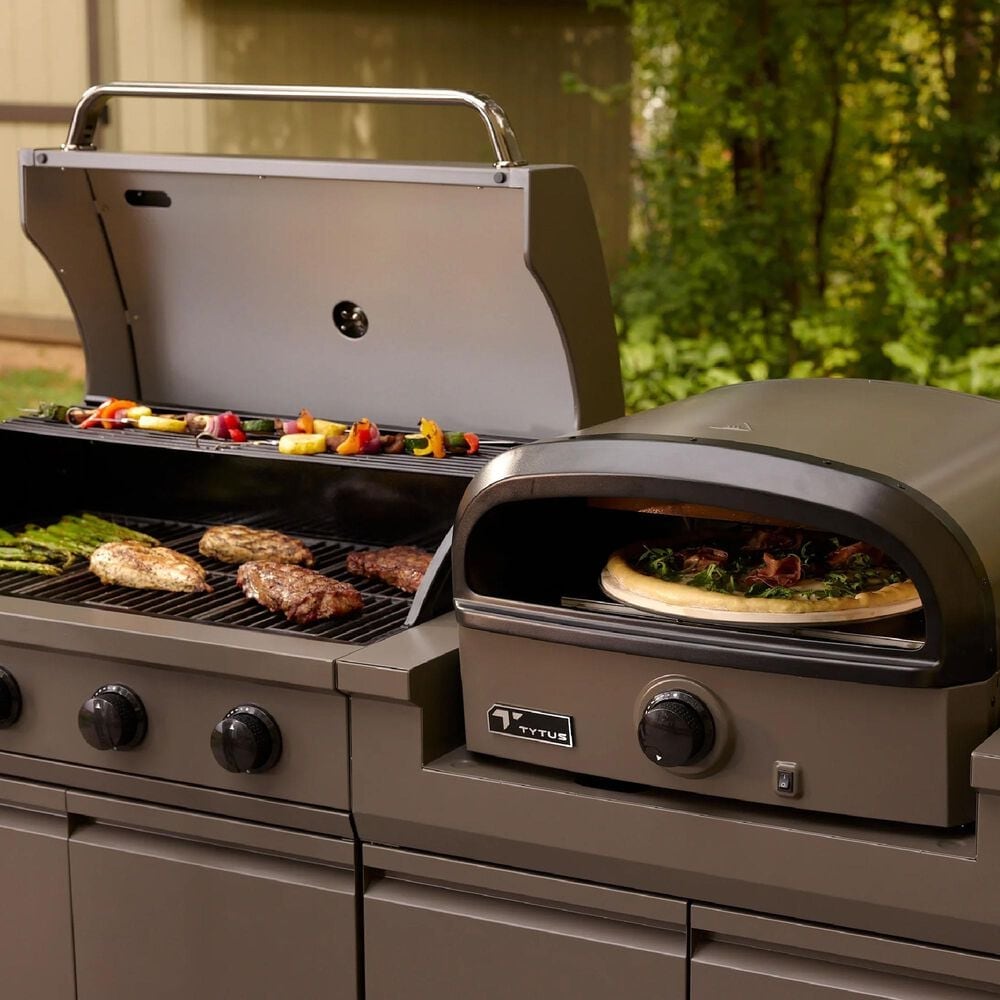 Tytus 4-Burner Gas grill w/ Pizza Oven in Gunmetal Gray, , large