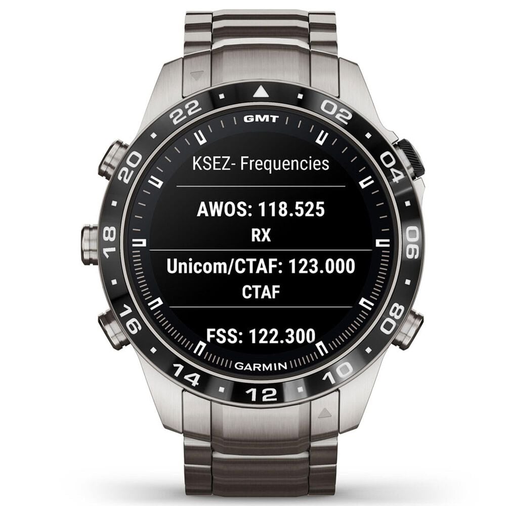 Garmin MARQ 2 Aviator AMOLED Smartwatch Grade 5 Titanium Bezel Case in Silver and Black, , large