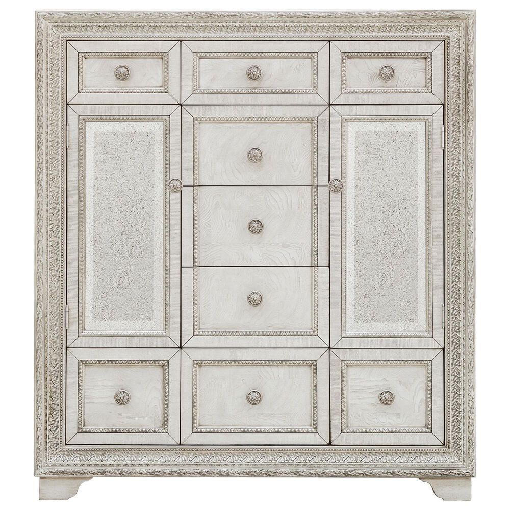 Chapel Hill Door Chest in White and Silver, , large