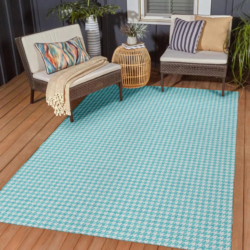 Dalyn Rug Company Hinton 10&#39; x 14&#39; Aqua Indoor/Outdoor Area Rug, , large