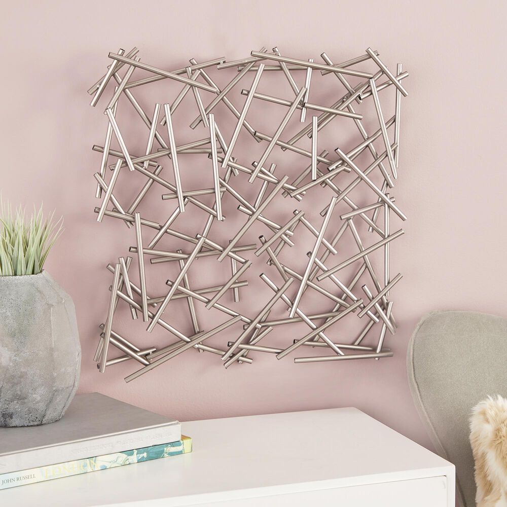 Maple and Jade 20&quot; x 20&quot; Wall Decor in Silver, , large