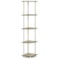HOMLUX 5-Tier Modern Tall Corner Open Bookshelf in Sonoma Oak and White, , large