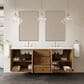 James Martin Laurent 72" Double Bathroom Vanity in Honey Oak with 3 cm White Zeus Silestone Top and Rectangular Sinks, , large