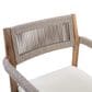 Hearth and Haven Outdoor Braided Acacia Wood Dining Chair in Cream (Set of 2), , large