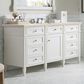 James Martin Vanities Brittany 30" Single Bathroom Vanity in Bright White with 3 cm Eternal Marfil Quartz Top and Rectangle Sink, , large