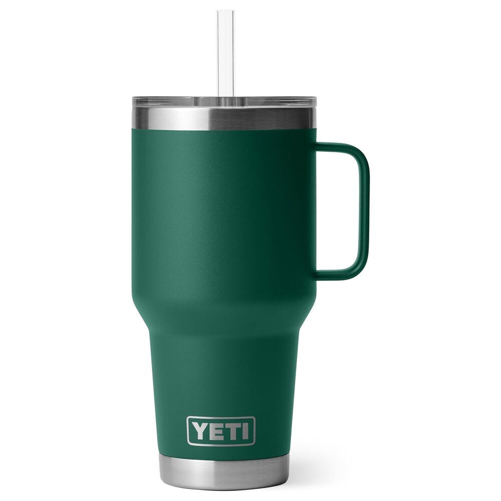 YETI Rambler 35 Oz Straw Mug with Straw Lid in Black Forest Green, , large