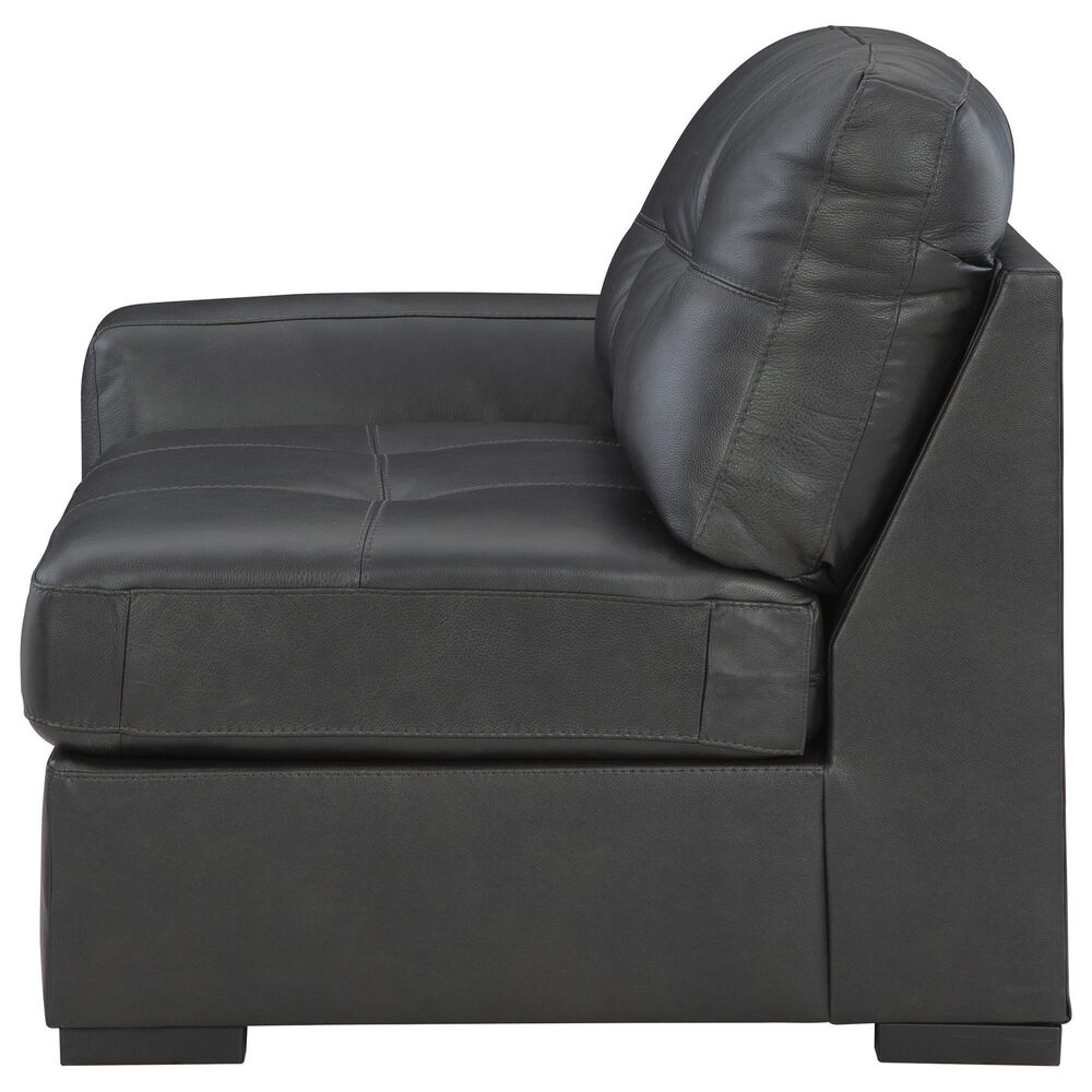 Ashley Brindley Pier 5-Piece Stationary Symmetrical Leather Sectional in Fog, , large