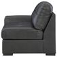 Ashley Brindley Pier 5-Piece Stationary Symmetrical Leather Sectional in Fog, , large