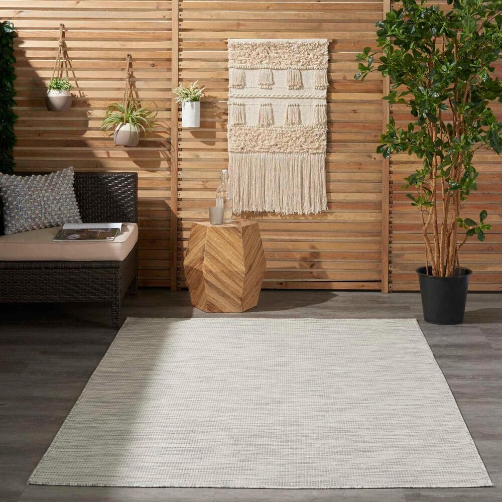 Nourison Positano 3&#39; x 5&#39; Light Grey Indoor/Outdoor Area Rug, , large