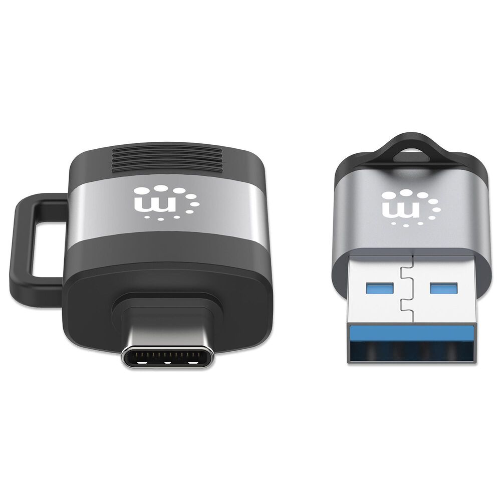 Manhattan 2-Piece USB C to USB A and USB A to USB C Adapters in Black and Space Gray, , large