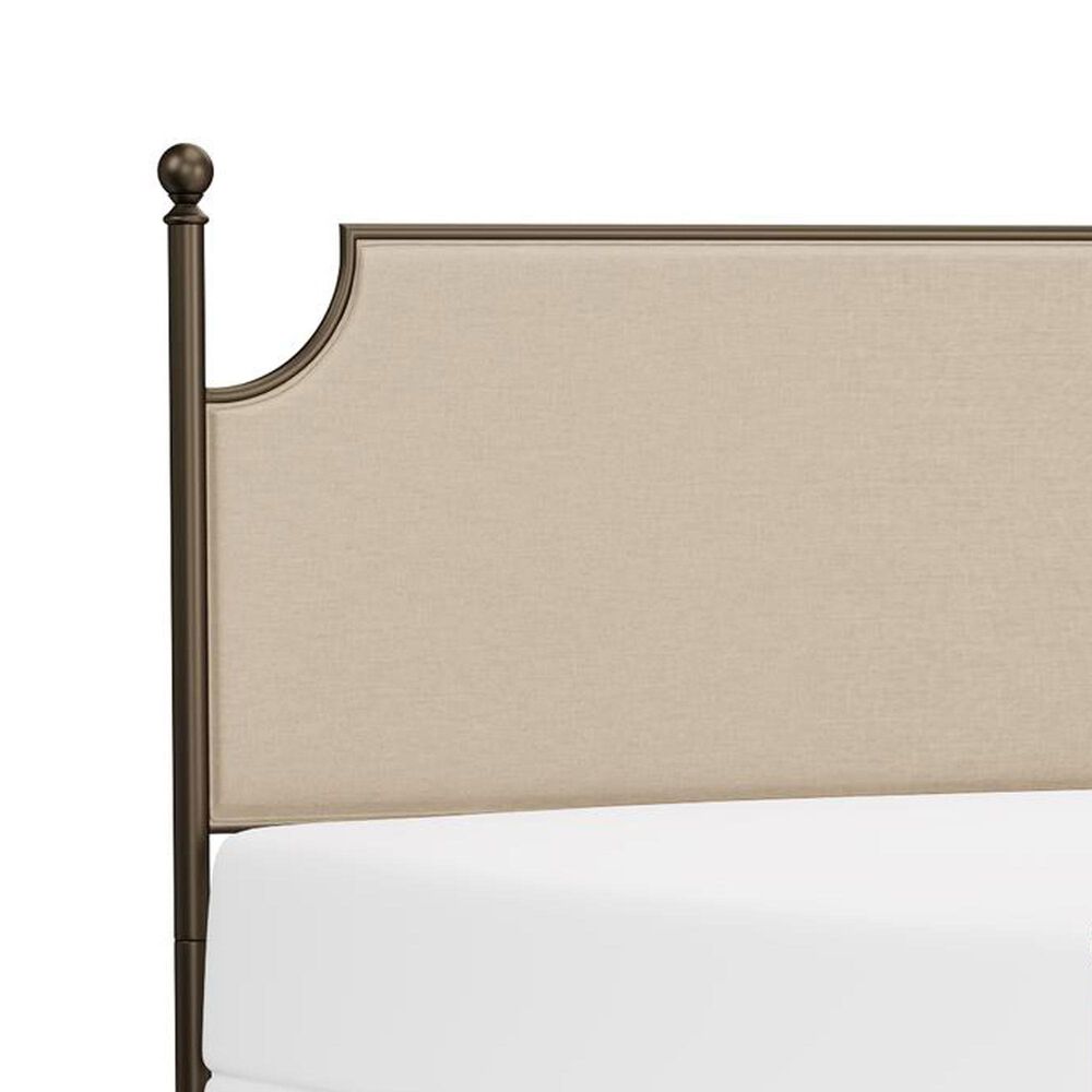 Richlands Furniture McArthur King Metal and Upholstered Poster Bed in Brown and Bronze, , large