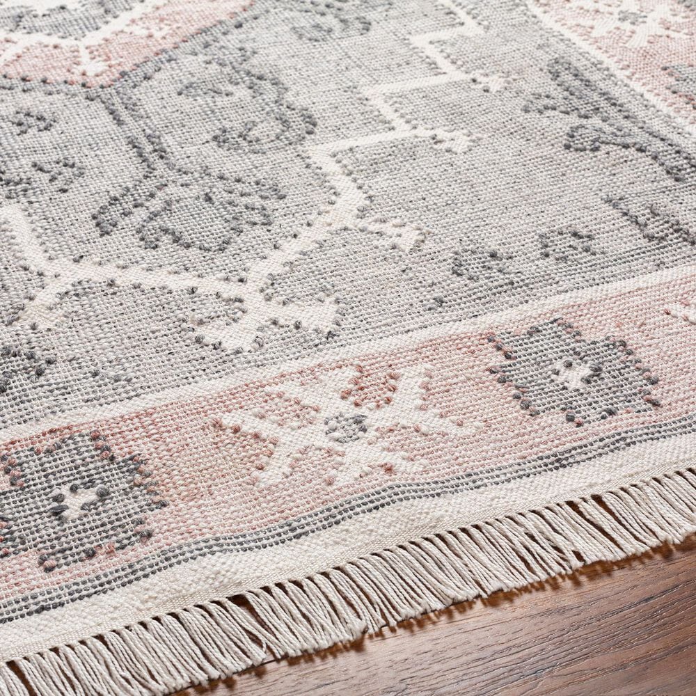 Surya Bursa 2&#39;6&quot; x 8&#39; Light Gray, Dusty Pink, Charcoal and Cream Runner, , large