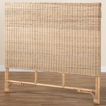 Baxton Studio Cantara Queen Panel Headboard in Natural Brown, , large