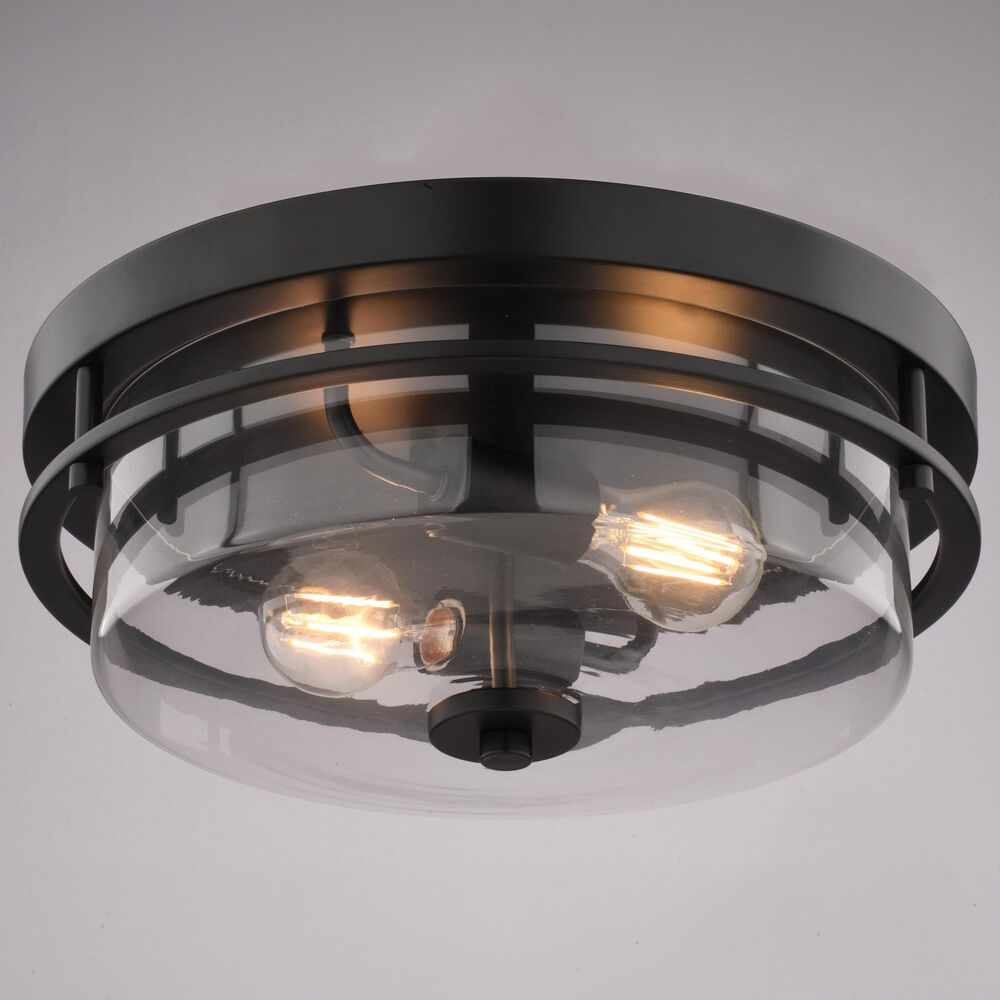 Vaxcel Grace 2-Light Flush Mount in Matte Black, , large