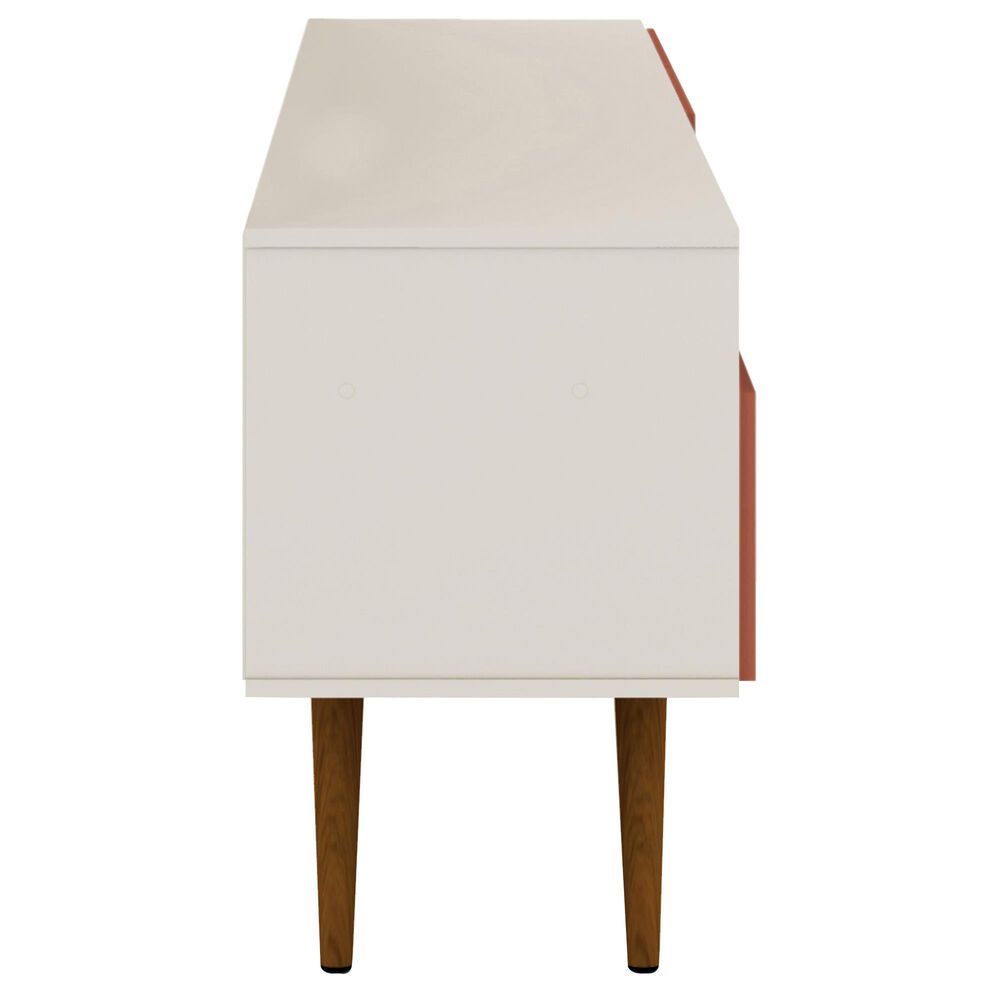 Manhattan Tribeca 53.94&quot; TV Stand in Off White and Terra Pink, , large