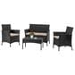 Furniture of America Bianca 4-Piece Patio Conversation Set in Black, , large