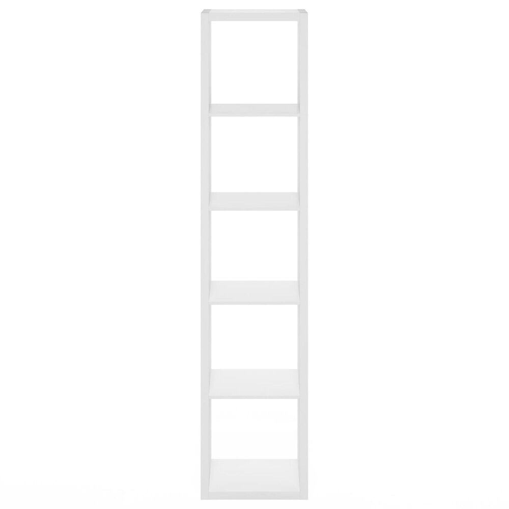 HOMLUX 5-Cube Reversible Open Back Bookshelf in White, , large