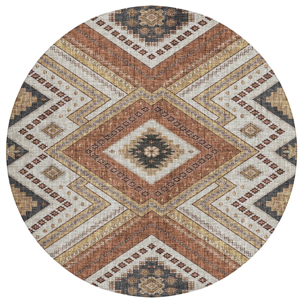 Dalyn Rug Company Portico PO5 Copper 8" Round Area Rug, , large