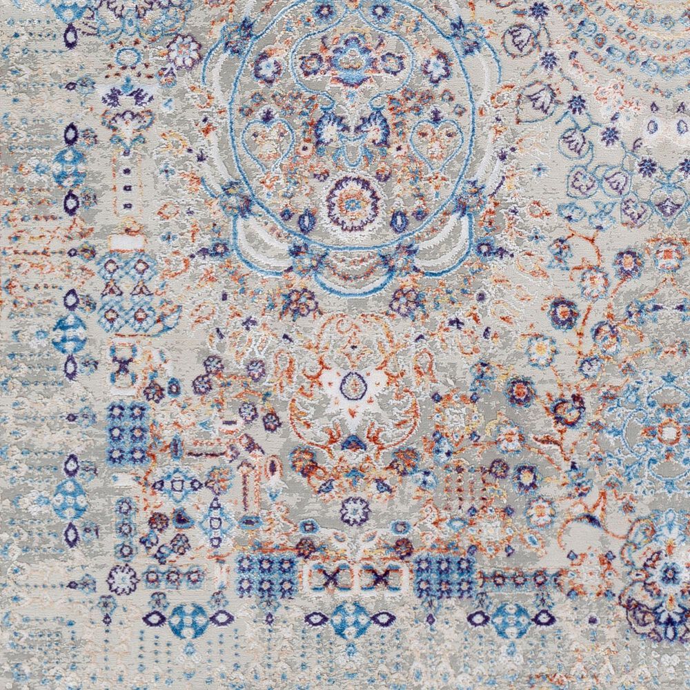 Surya Aisha 5&#39;3&quot; x 7&#39;3&quot; Burnt Orange, Wheat, Dark Purple, Blue, Gray, Taupe and Off-White Area Rug, , large