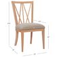 Linon Home Decor Bailey Side Chair with Beige Fabric Cushion Seat in Natural, , large