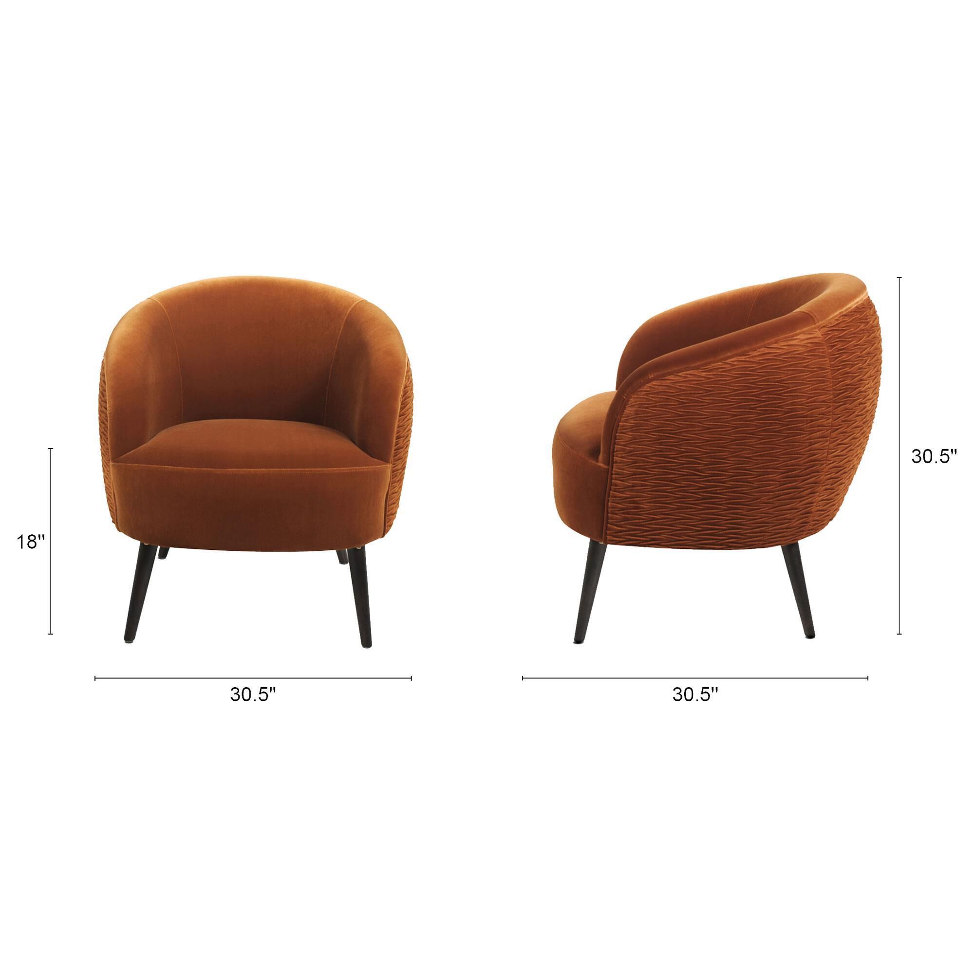 Burnt orange store barrel chair