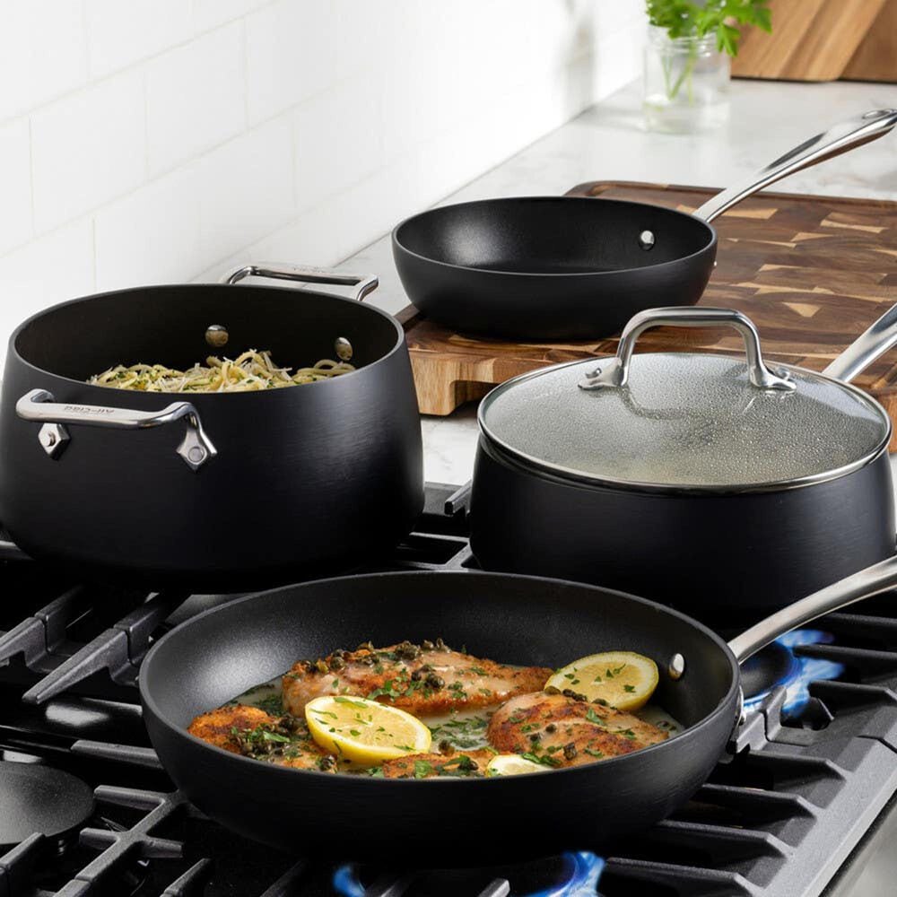 All-Clad HA1 Expert 4-Quart Nonstick Saute Pan with Lid in Black, , large