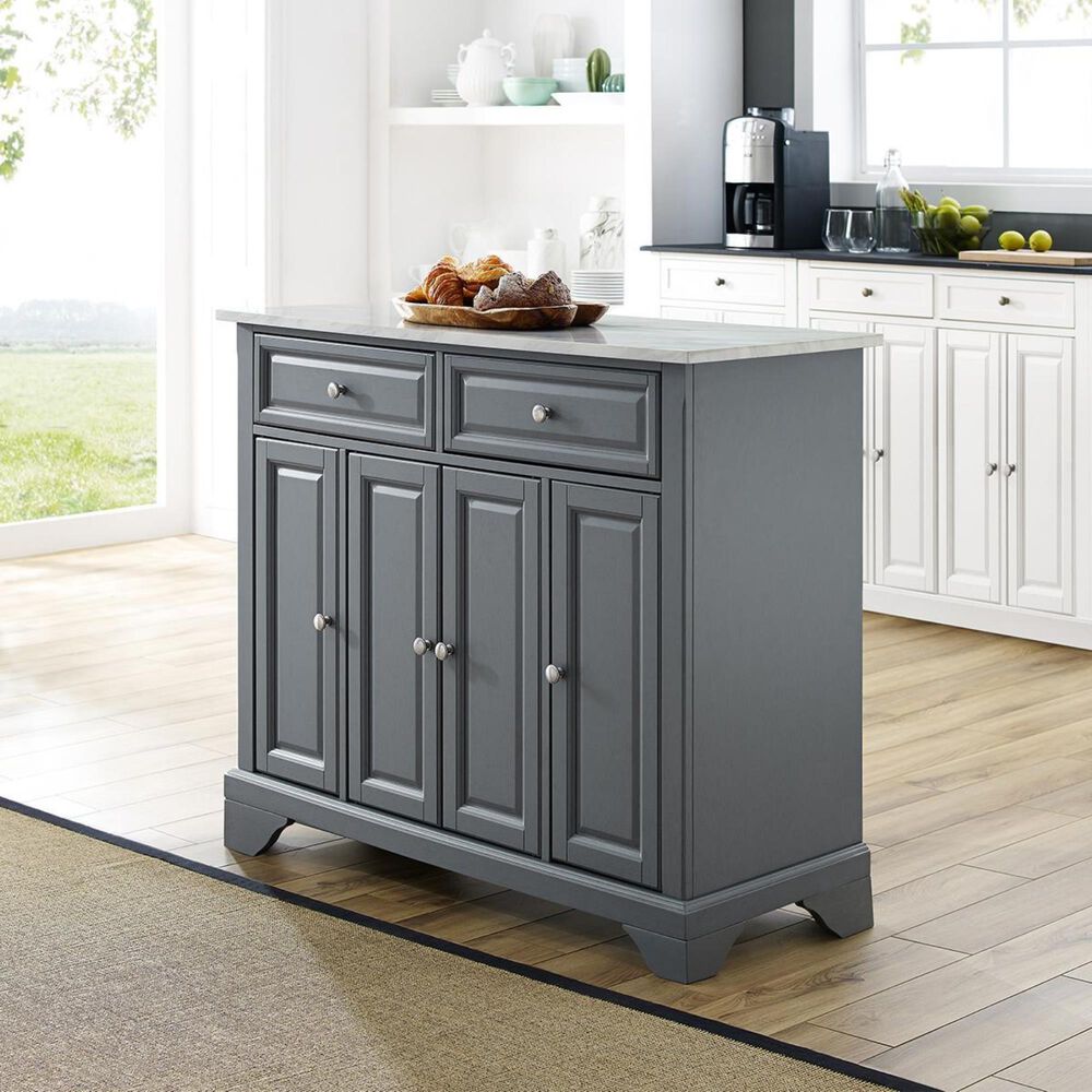 Crosley Furniture Avery Kitchen Cart in Grey, , large