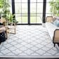 Safavieh Bermuda Geometric 8" x 10" Ivory and Light Blue Indoor/Outdoor Area Performance Rug, , large