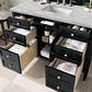 James Martin Vanities Brittany 48" Single Bathroom Vanity in Black Onyx with 3 cm Victorian Silver Quartz Top and Rectangular Sink, , large